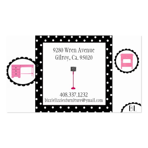 Pink Furniture Business Card (back side)