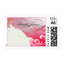 Pink Fuschia Bridal Shower Wedding Postage