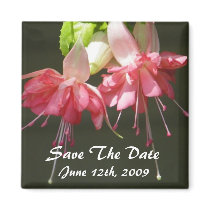 Pink Fuschia Save The Date Magnet