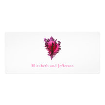 Pink Fuscia Sea Shell Modern Wedding Invitation