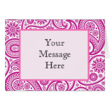 Pink Fushia Floral Pattern Greeting Cards