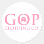 Pink G.O.P. Clothing Company Round Sticker