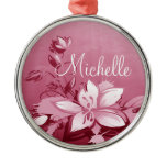Pink Garden Floral Christmas Ornaments