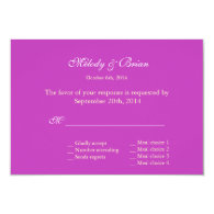 Pink garden flower RSVP wedding respond cards Custom Invites
