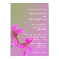 Pink garden flower wedding invitations personalized invitation