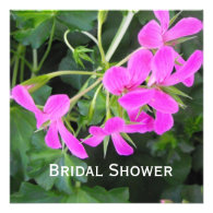 Pink garden flowers bridal shower invitations.