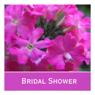 Pink garden flowers bridal shower invitations.