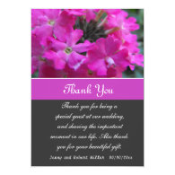 Pink garden flowers thank you cards. Wedding favor Personalized Announcement