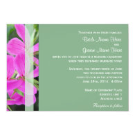 Pink garden flowers wedding invitations custom invite