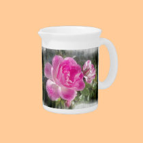 Pink Garden Rose pitchers