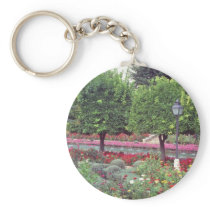 Pink Gardens of the Alcazar, Cordoba, Spain flower Key Chains