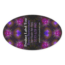 Pink Gems Fractal Art Vertical Product Label Stick Sticker