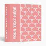 Pink Geometric Retro Pattern Binder