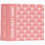 Pink Geometric Retro Pattern Binder