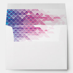   Pink geometric triangles modern wedding envelope