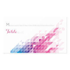   Pink geometric triangles modern wedding place card Double-Sided standard business cards (Pack of 100)