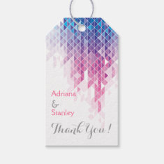   Pink geometric triangles modern wedding Thank You Pack Of Gift Tags