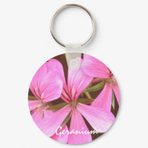 Pink Geranium Keychain