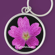 Pink Geranium Keychain keychains