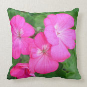 Pink Geraniums throwpillow