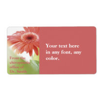 Pink Gerbena Label labels