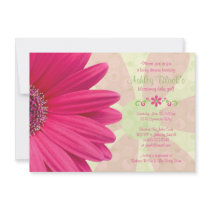 Pink Gerber Daisy Baby Shower Invitation