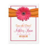 Pink Gerber Daisy Bat Mitzvah Save the Date Postcard