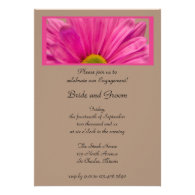 Pink Gerber Daisy Engagement Party Invitation