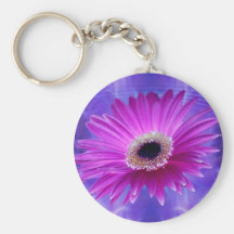 Pink Gerber Daisy Keychain