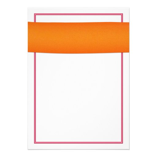 Pink Gerber Daisy Orange Ribbon Wedding Invitation