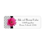 Pink Gerber Daisy Polka Dot Wedding Return Address Custom Return Address Label