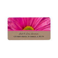 Pink Gerber Daisy Return Address Label
