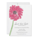Pink Gerber Daisy Save the Date Custom Invitations