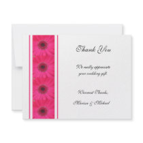 Pink Gerber Daisy Thank You Wedding Card invitations