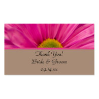 Pink Gerber Daisy Wedding Favor Tags Business Card Templates