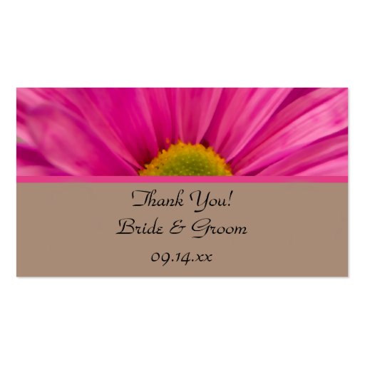 Pink Gerber Daisy Wedding Favor Tags Business Card Templates (front side)