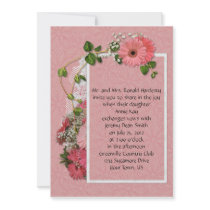 Pink Gerber Daisy Wedding Invitation