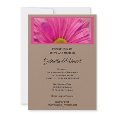 Pink Gerber Daisy Wedding Invitation