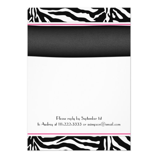 Pink Gerber Daisy Zebra Print Bridal Shower Announcement