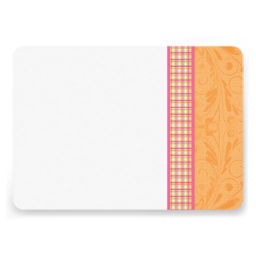 Pink Gerber Orange Plaid  Confirmation Invitation