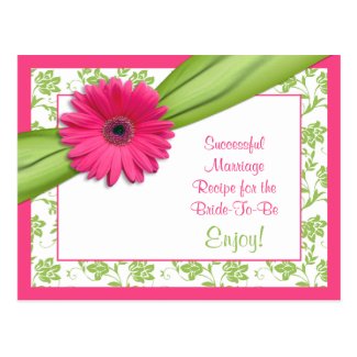 Pink Gerber Recipe Card for a Successful Marriage