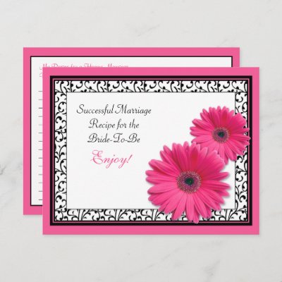Pink Gerber Recipe Card for a Successful Marriage Postcard
