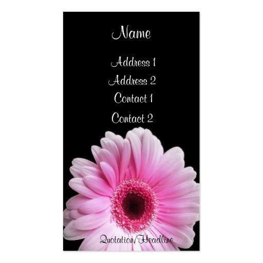 Pink Gerbera - Customized Business Card Template (front side)