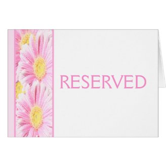 Pink Gerbera Daisies on White Reserved Card