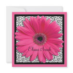 Pink Gerbera Daisy Bat Mitzvah Invitation