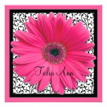 Pink Gerbera Daisy Bat Mitzvah Invitation