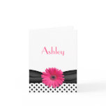 Pink Gerbera Daisy Bat Mitzvah Thank You Card