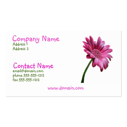 Pink Gerbera Daisy Business Card