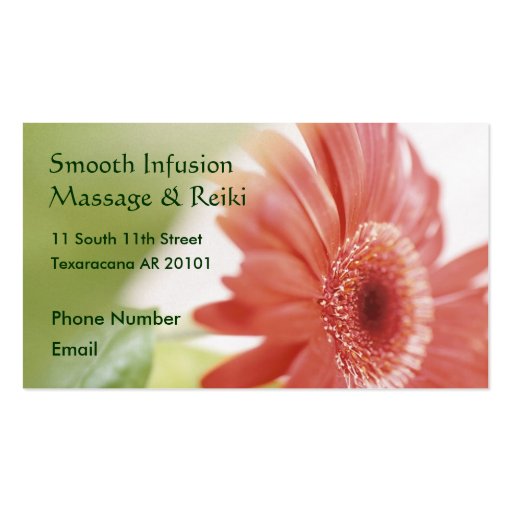 Pink Gerbera Daisy Business Card (front side)