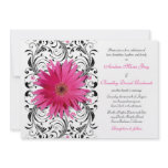 Pink Gerbera Daisy Floral Wedding Invitation